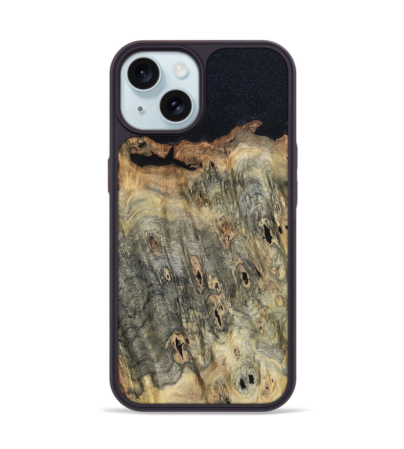 iPhone 15 Wood Phone Case - Edd (Wood Burl, 800546)