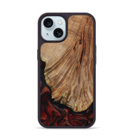 iPhone 15 Wood Phone Case - Joselin (Red, 800553)