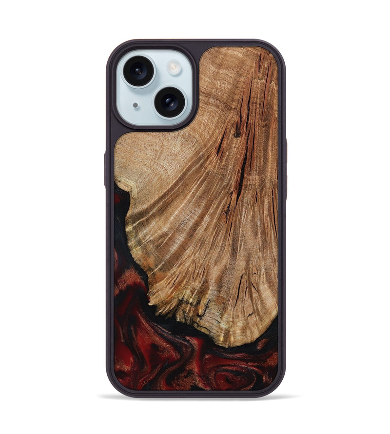 iPhone 15 Wood Phone Case - Joselin (Red, 800553)