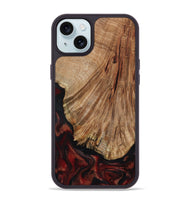 iPhone 15 Plus Wood Phone Case - Joselin (Red, 800553)