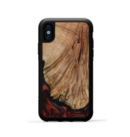 iPhone Xs Wood Phone Case - Joselin (Red, 800553)