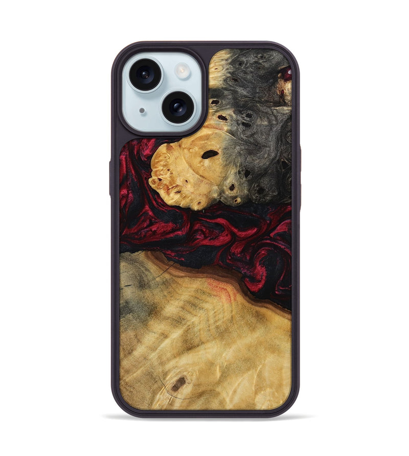 iPhone 15 Wood Phone Case - Jair (Red, 800554)