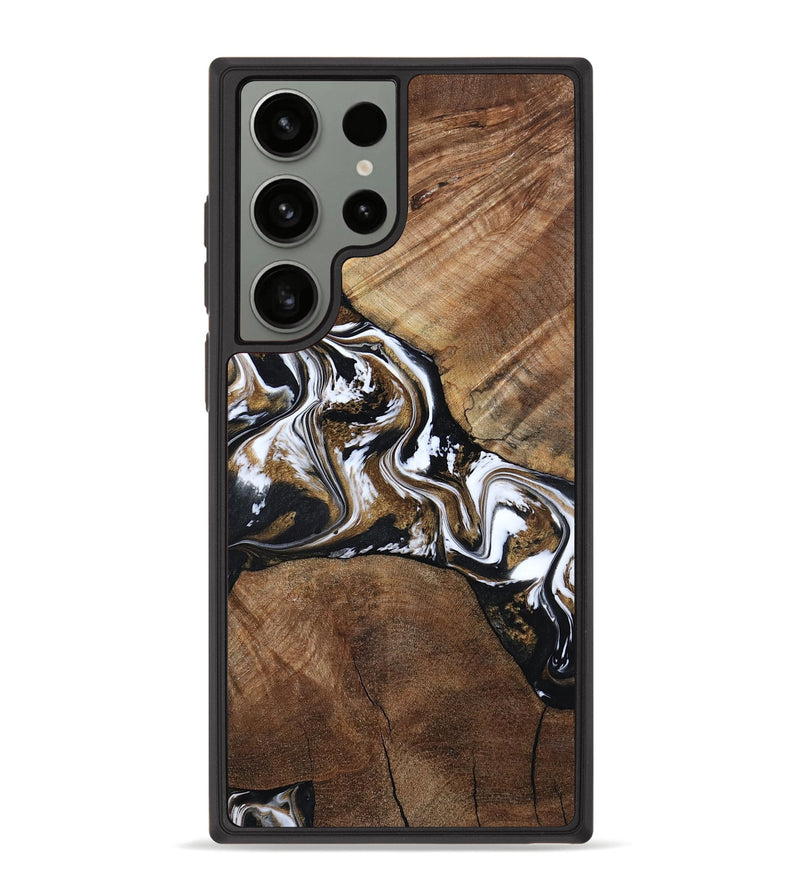 Galaxy S23 Ultra Wood Phone Case - Rosanne (Black & White, 800556)
