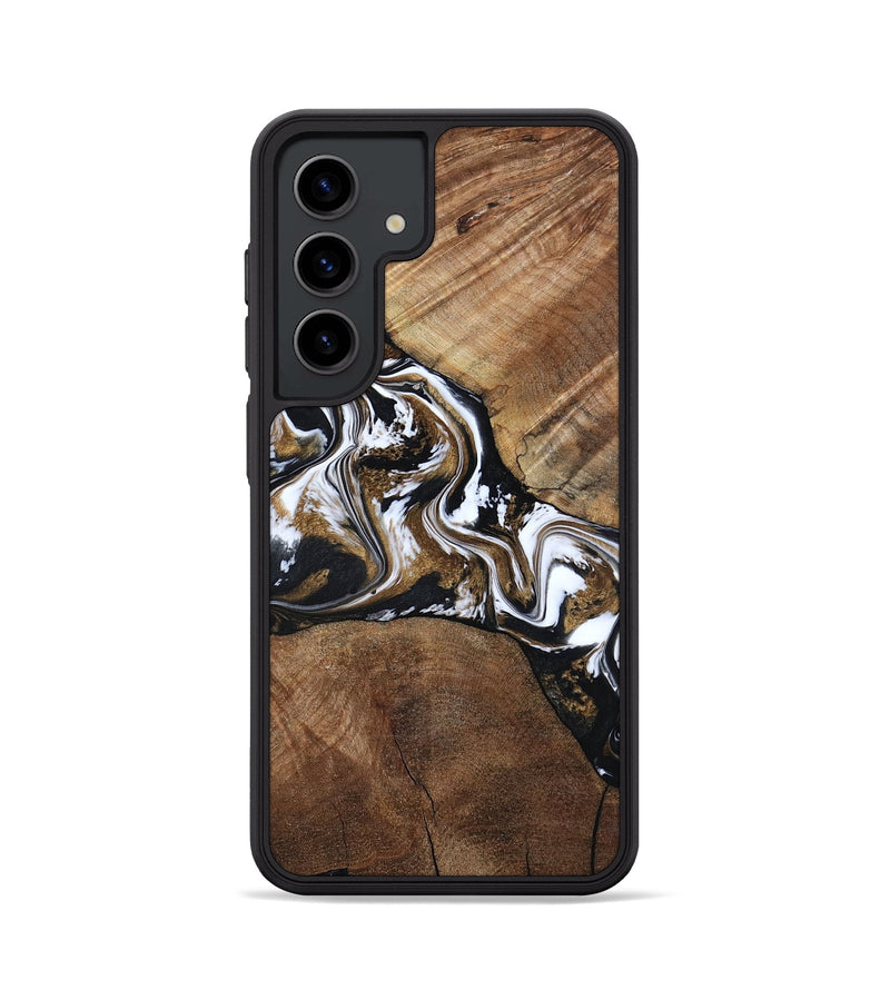 Galaxy S24 Wood Phone Case - Rosanne (Black & White, 800556)