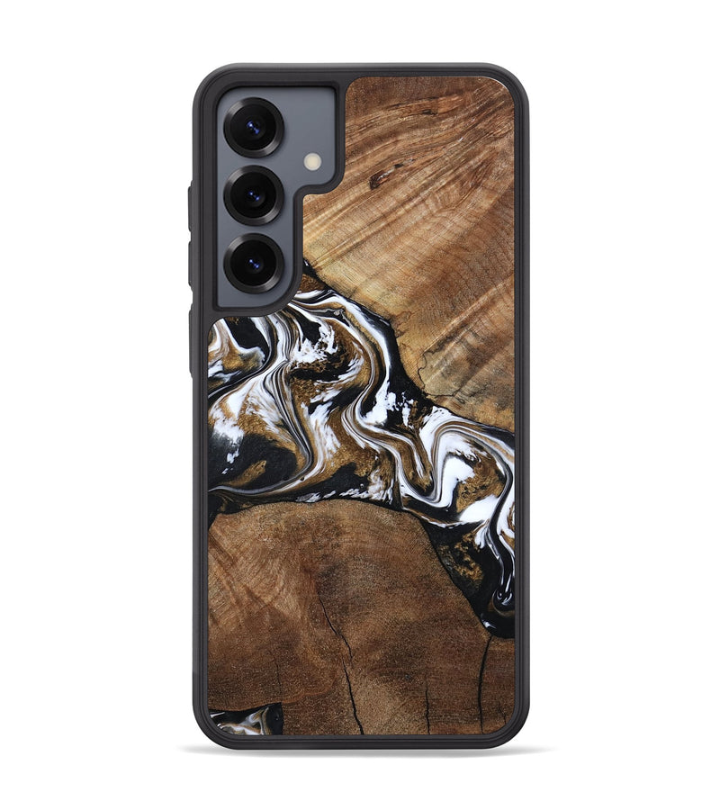 Galaxy S25 Plus Wood Phone Case - Rosanne (Black & White, 800556)