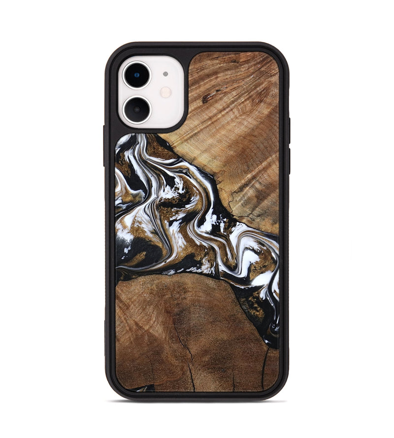 iPhone 11 Wood Phone Case - Rosanne (Black & White, 800556)