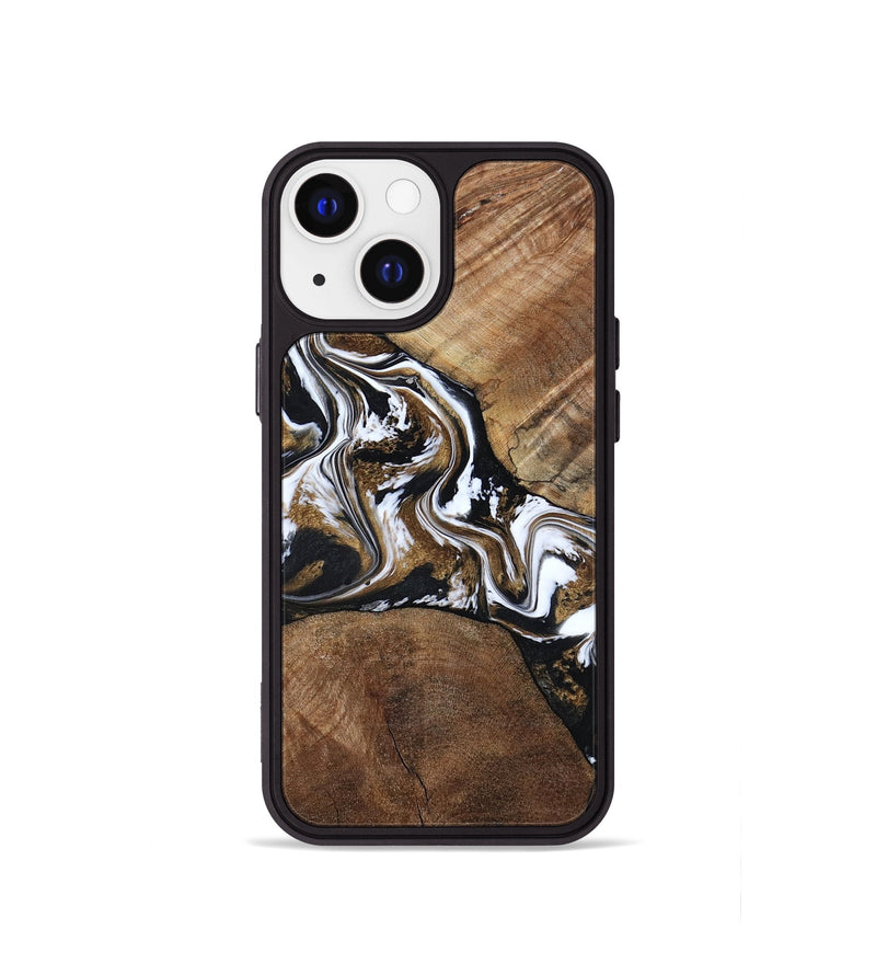 iPhone 13 mini Wood Phone Case - Rosanne (Black & White, 800556)