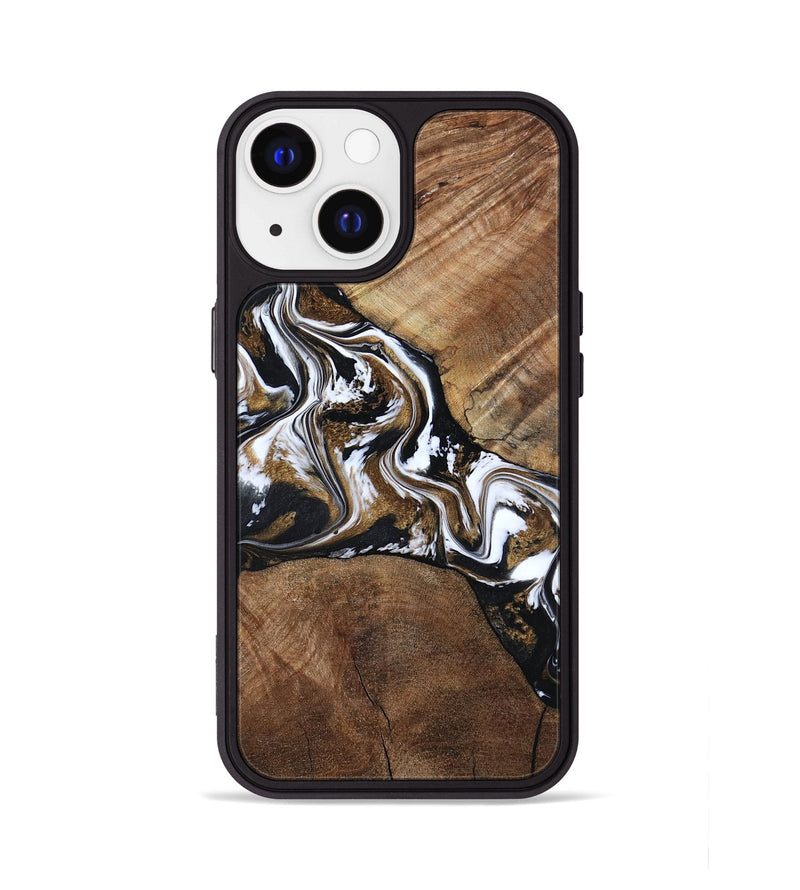 iPhone 13 Wood Phone Case - Rosanne (Black & White, 800556)