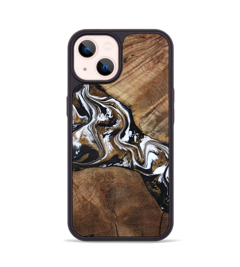 iPhone 14 Wood Phone Case - Rosanne (Black & White, 800556)