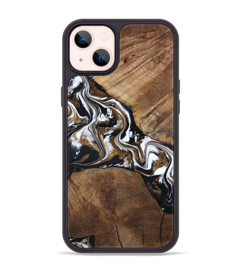 iPhone 14 Plus Wood Phone Case - Rosanne (Black & White, 800556)