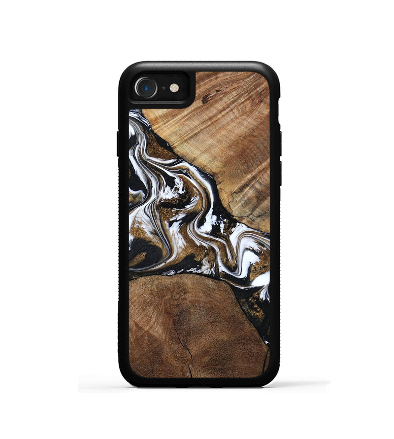 iPhone SE Wood Phone Case - Rosanne (Black & White, 800556)