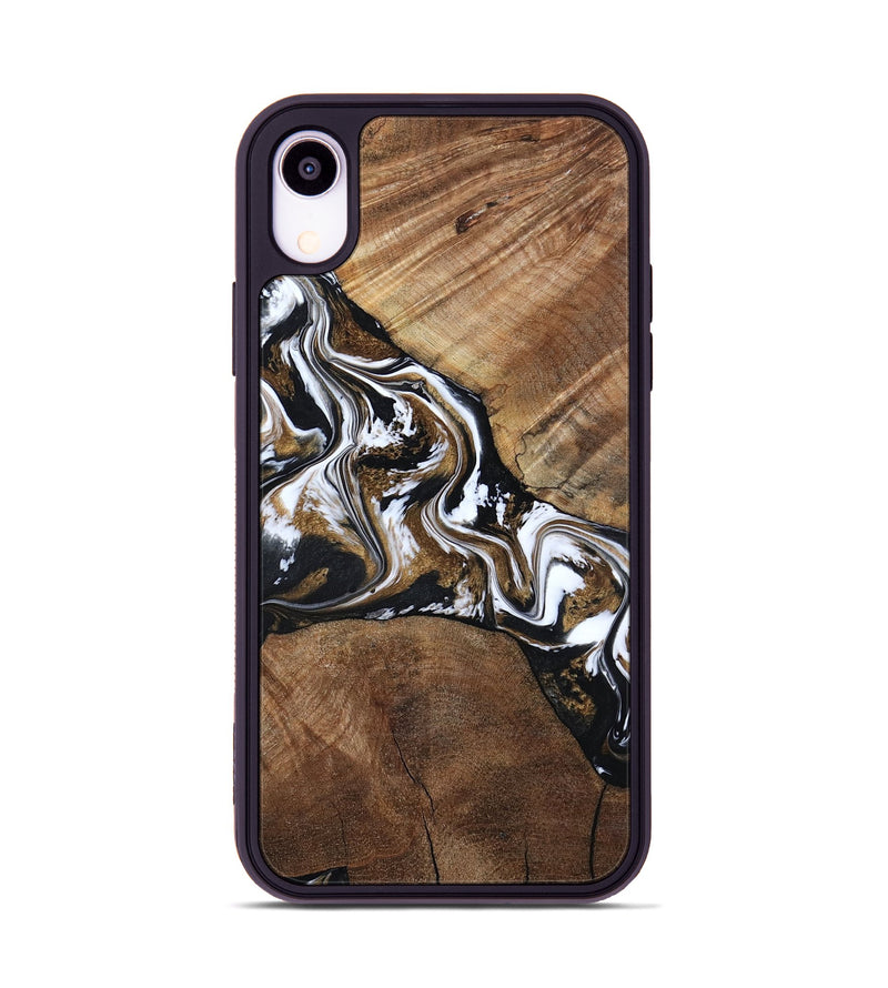 iPhone Xr Wood Phone Case - Rosanne (Black & White, 800556)