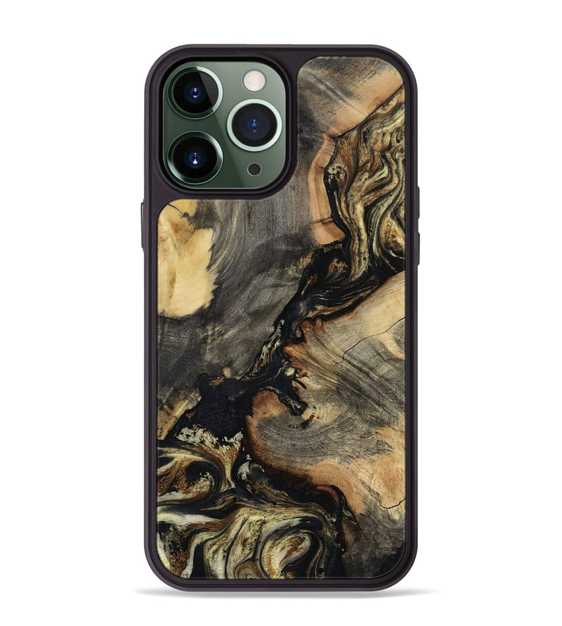 iPhone 13 Pro Max Wood Phone Case - Ernest (Black & White, 800557)