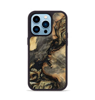 iPhone 14 Pro Wood Phone Case - Ernest (Black & White, 800557)