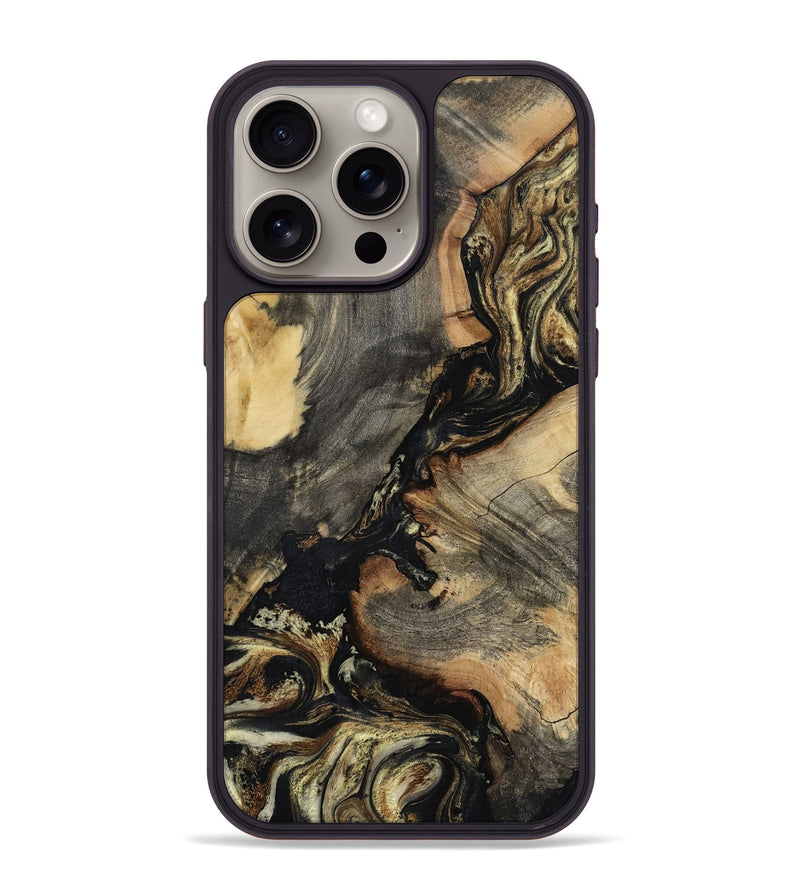 iPhone 15 Pro Max Wood Phone Case - Ernest (Black & White, 800557)