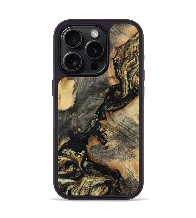 iPhone 15 Pro Wood Phone Case - Ernest (Black & White, 800557)