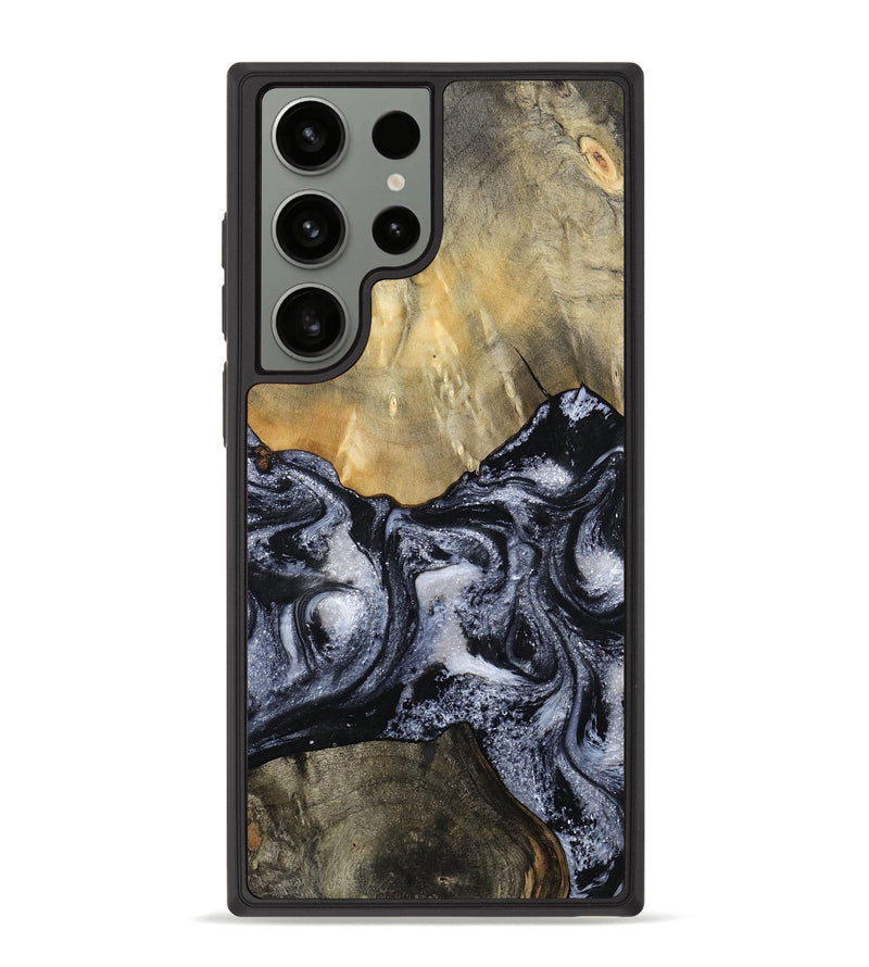 Galaxy S23 Ultra Wood Phone Case - Andria (Black & White, 800558)