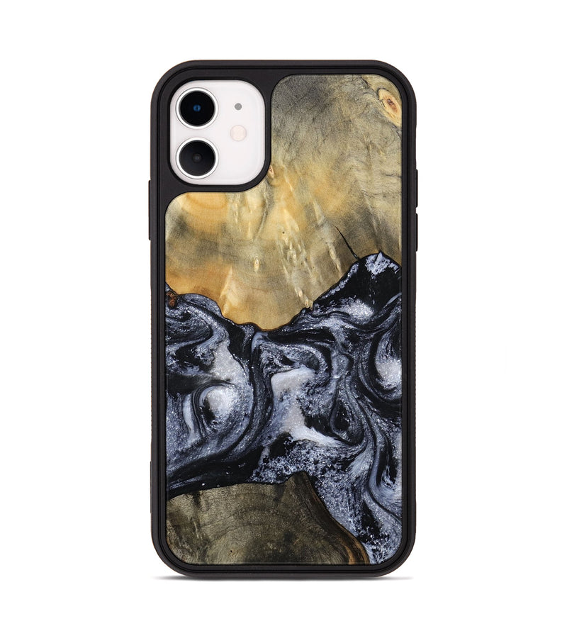 iPhone 11 Wood Phone Case - Andria (Black & White, 800558)
