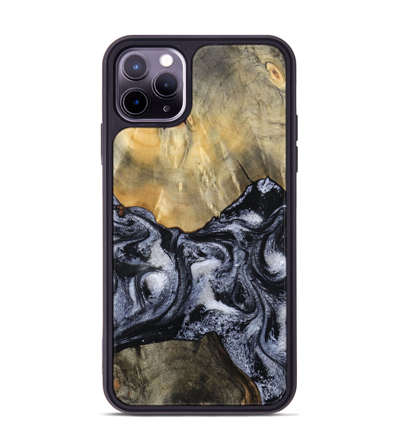 iPhone 11 Pro Max Wood Phone Case - Andria (Black & White, 800558)