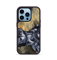 iPhone 14 Pro Wood Phone Case - Andria (Black & White, 800558)