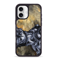 iPhone 16 Plus Wood Phone Case - Andria (Black & White, 800558)