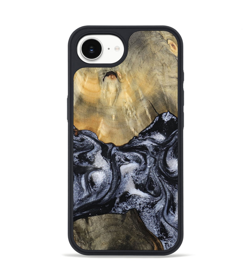 iPhone 16e Wood Phone Case - Andria (Black & White, 800558)