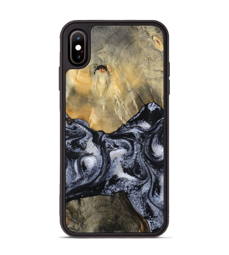 iPhone Xs Max Wood Phone Case - Andria (Black & White, 800558)