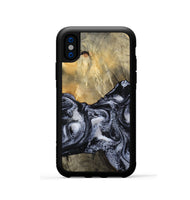 iPhone Xs Wood Phone Case - Andria (Black & White, 800558)