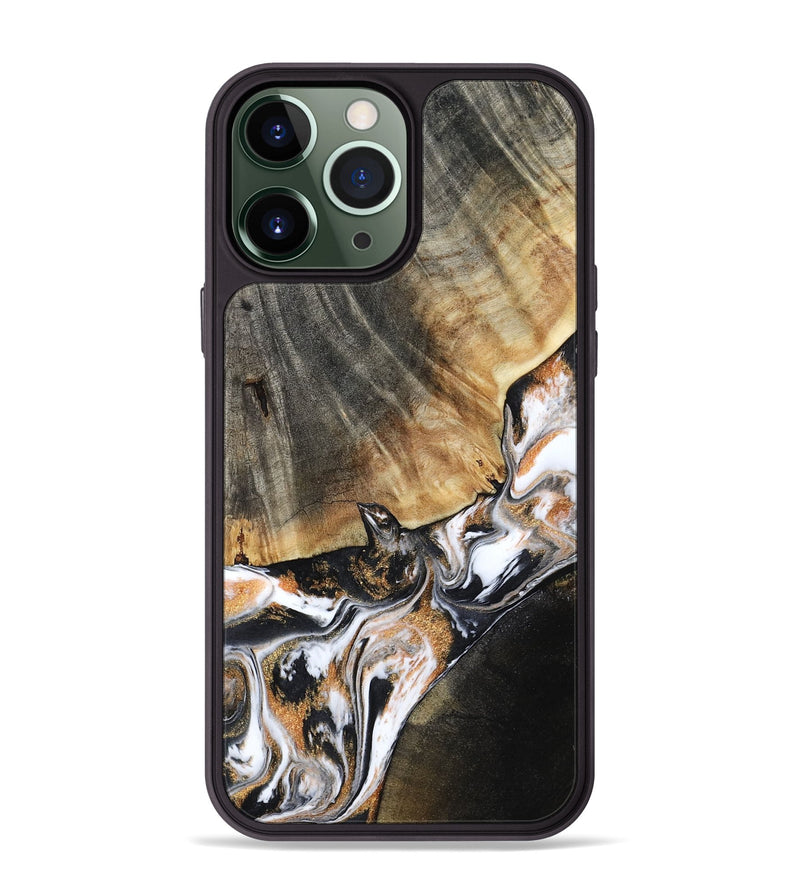 iPhone 13 Pro Max Wood Phone Case - Hailee (Black & White, 800559)
