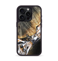 iPhone 15 Pro Wood Phone Case - Hailee (Black & White, 800559)