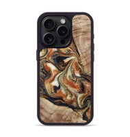 iPhone 15 Pro Wood Phone Case - Jayleen (Teal & Gold, 800560)