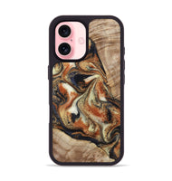 iPhone 16 Wood Phone Case - Jayleen (Teal & Gold, 800560)