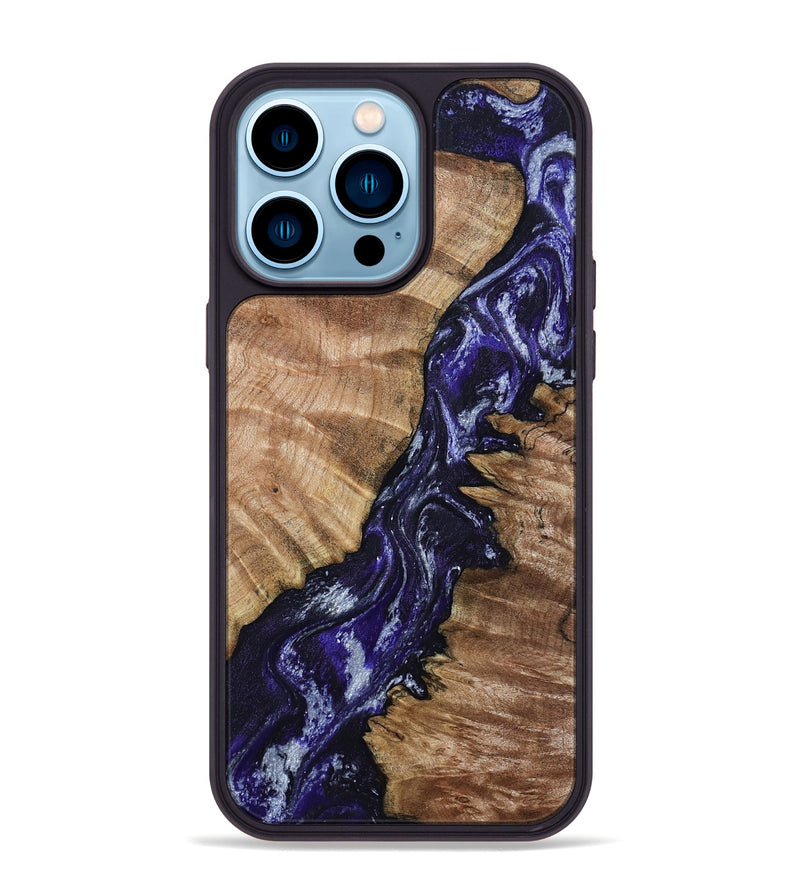 iPhone 14 Pro Max Wood Phone Case - Taytum (Purple, 800603)
