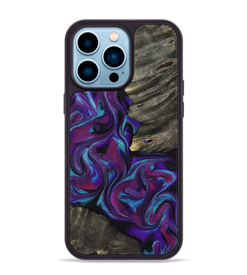 iPhone 14 Pro Max Wood Phone Case - Alva (Purple, 800604)
