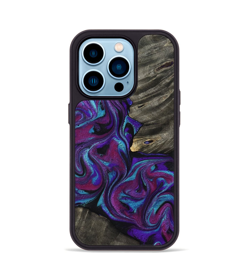 iPhone 14 Pro Wood Phone Case - Alva (Purple, 800604)