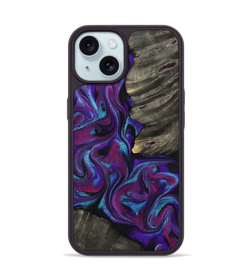iPhone 15 Wood Phone Case - Alva (Purple, 800604)