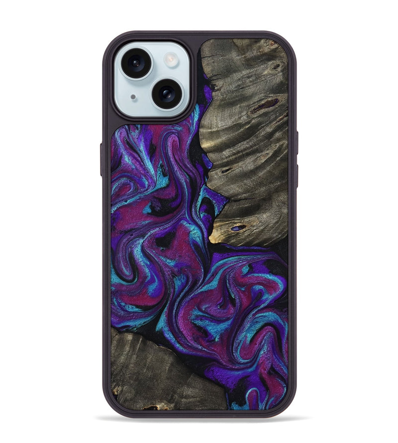 iPhone 15 Plus Wood Phone Case - Alva (Purple, 800604)