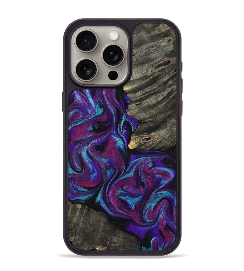 iPhone 15 Pro Max Wood Phone Case - Alva (Purple, 800604)