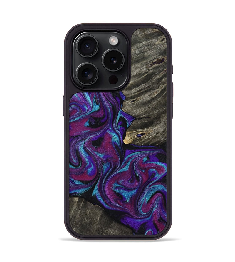 iPhone 15 Pro Wood Phone Case - Alva (Purple, 800604)