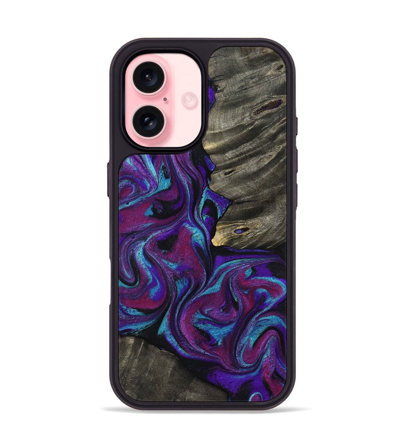 iPhone 16 Wood Phone Case - Alva (Purple, 800604)