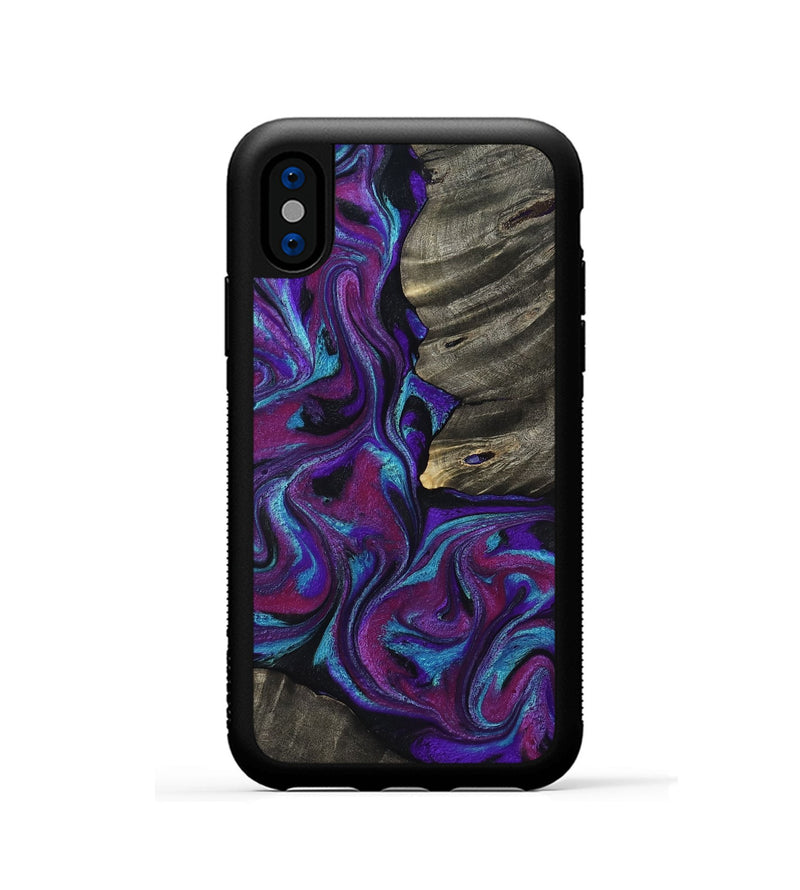 iPhone Xs Wood Phone Case - Alva (Purple, 800604)
