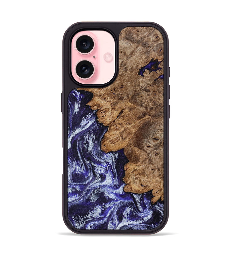 iPhone 16 Wood Phone Case - Duke (Purple, 800605)