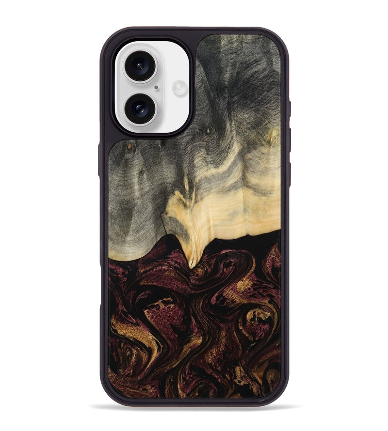 iPhone 16 Plus Wood Phone Case - Domingo (Red, 800637)