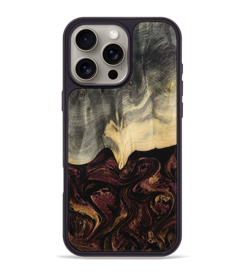 iPhone 16 Pro Max Wood Phone Case - Domingo (Red, 800637)