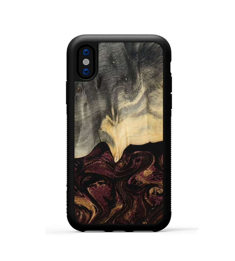 iPhone Xs Wood Phone Case - Domingo (Red, 800637)