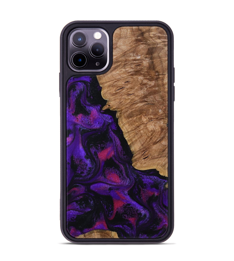iPhone 11 Pro Max Wood Phone Case - Leandra (Purple, 800638)