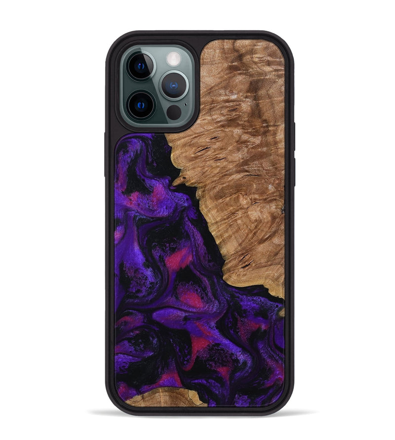 iPhone 12 Pro Max Wood Phone Case - Leandra (Purple, 800638)