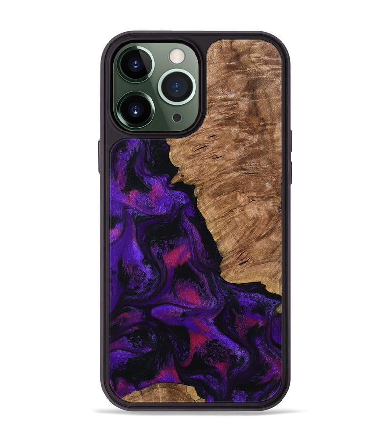 iPhone 13 Pro Max Wood Phone Case - Leandra (Purple, 800638)