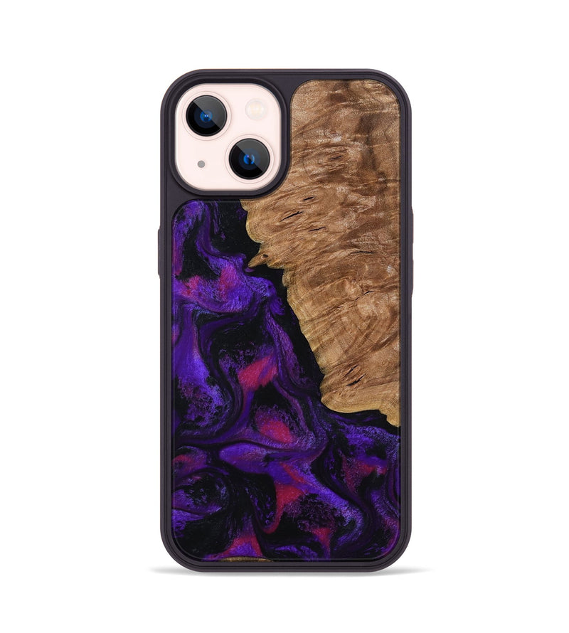 iPhone 14 Wood Phone Case - Leandra (Purple, 800638)
