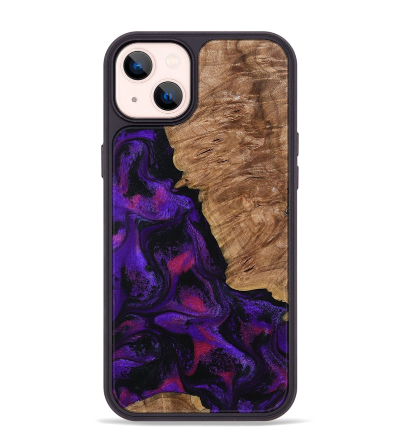 iPhone 14 Plus Wood Phone Case - Leandra (Purple, 800638)